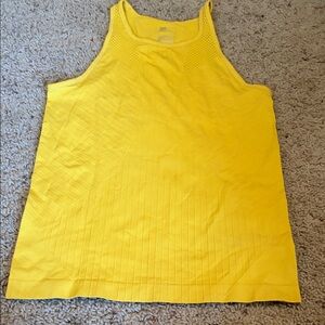 All in Motion Mustard Yellow Textured Form Fitting Athletic Tank Size Small NWOT